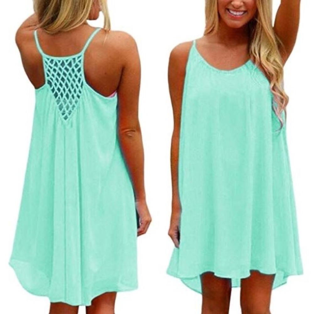 Yidarton Sleeveless Beach Backless Mini Dresses